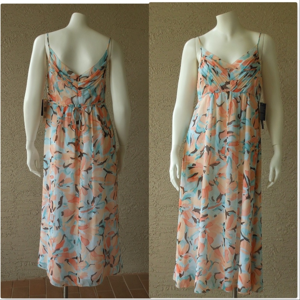 ANNE KLEIN Flowing Silk Maxi Dress 'Capri'